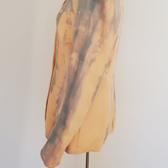 Escada cashmere jacket blazer blue purple pink peach gray tie dyed 6 8 10 large - Picture 10 of 11